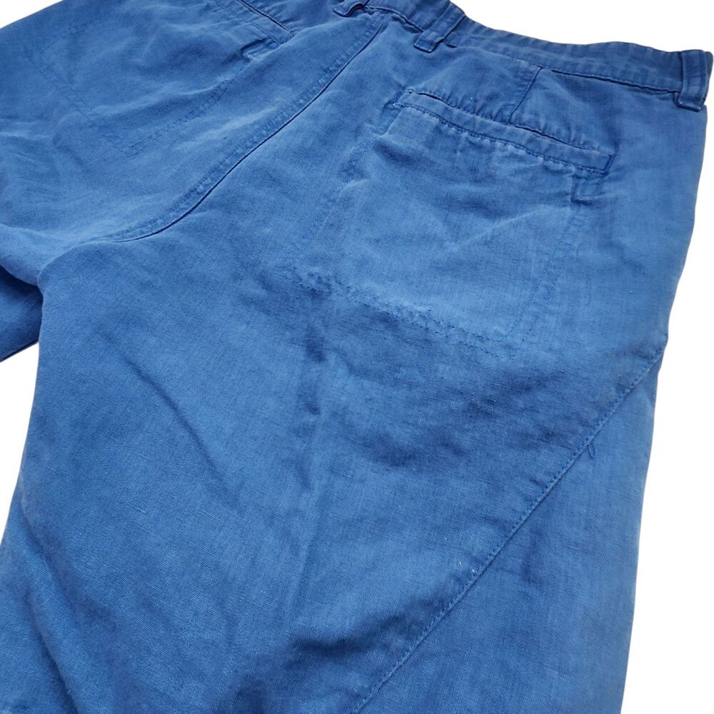 Cottonworld Linen Blend Shorts-Womens-Royal Blue-30 ins-Tailored Seam-Coastal - Picture 7 of 10